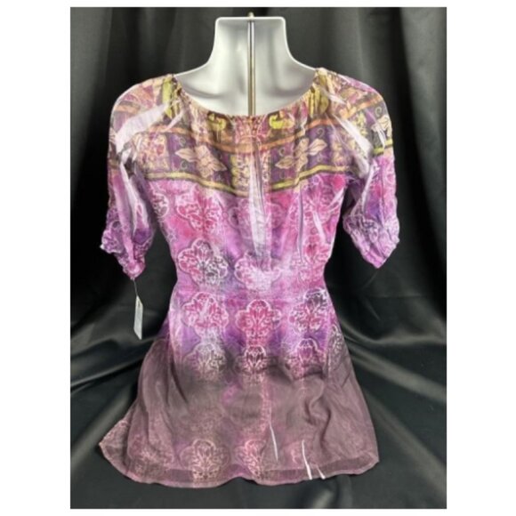 *Unity** Women Multicolor Polyester Scoop Neck 3/4 Sleeve Knee Length Dress M - Picture 5 of 14